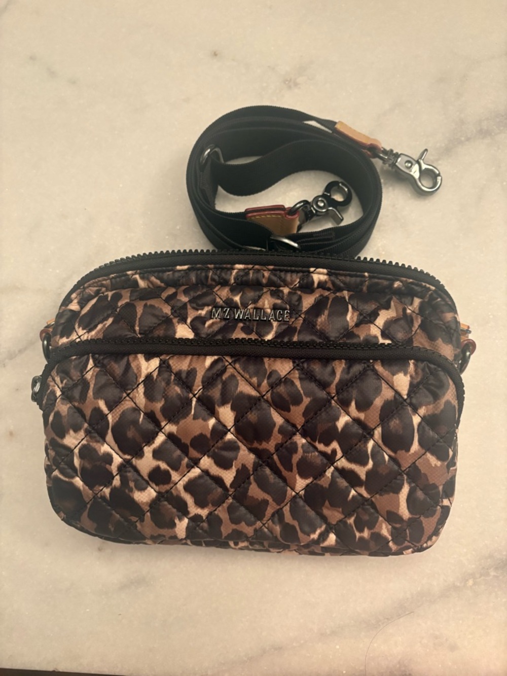 MZ Wallace Leopard Small Metro Camera Crossbody Bag